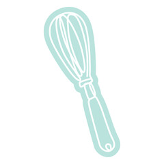 Fototapeta premium Continuous line blue whisk