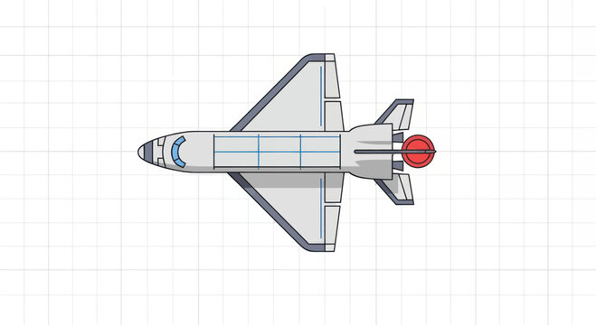 Space Shuttle Vector Art - Top View