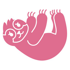 Fototapeta premium Hanging sloth cut out