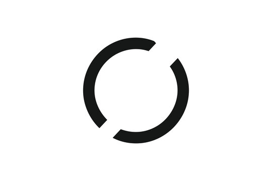 Modern minimalist broken ring icon design