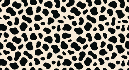 Seamless leopard animal print pattern with abstract black spots, fashionable safari vector texture for textile and wallpaper design © Maksym
