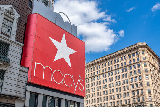 New York, NY, US-April 14, 2026: The famous Macy's department store in lower Manhattan on 34th Street.