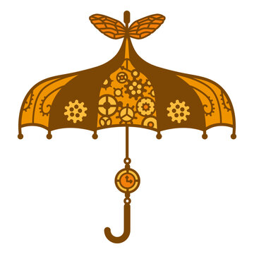 Umbrella monochromatic steampunk