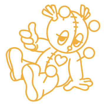 Dark magic stroke cartoon voodoo