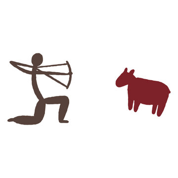 Cave painting depicting hunting practices