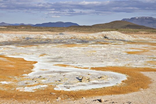 Solfataras, Hveraroend geothermal region at the foot of Mt. N&aacute;mafjall, Myvatn, northern Iceland, Iceland, Atlantic Ocean