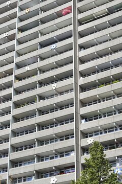 High-rise residential buildings, Chorweiler satellite town in Cologne, North Rhine-Westphalia, Germany