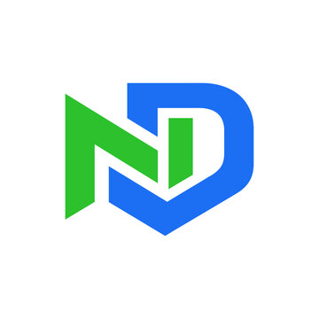 Letter Nd monogram icon logo flat vector design