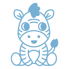 Fototapeta premium Blue zebra sitting