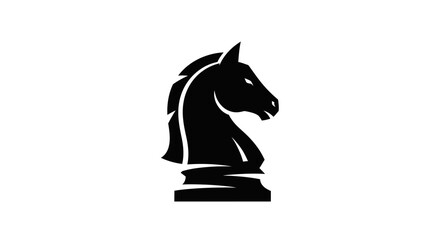 Fototapeta premium Black chess knight piece closeup.