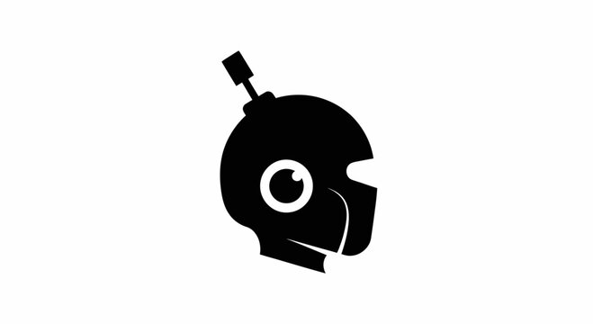 Black Motorcycle Helmet Side View.