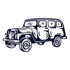 Classic four-wheel drive vehicle illustration t-shirt design © Vexels