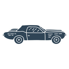 Obraz premium Vintage convertible car silhouette design