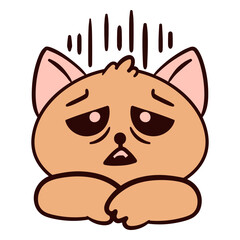 Fototapeta premium Sad cat illustration with big expressive eyes