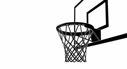black and white basketball hoop net silhouette © Sudarshi