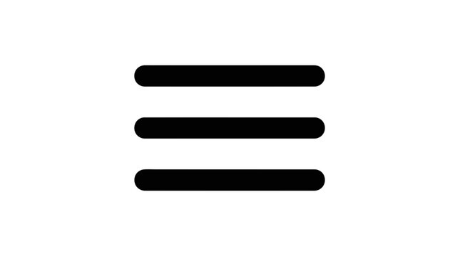 Hamburger Menu Icon Three Horizontal Lines Symbol.