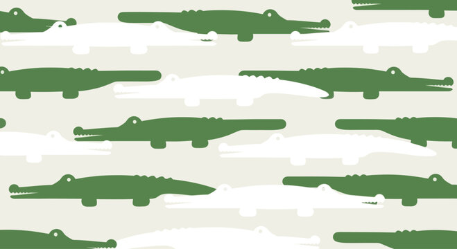 Green and White Alligator Pattern Background