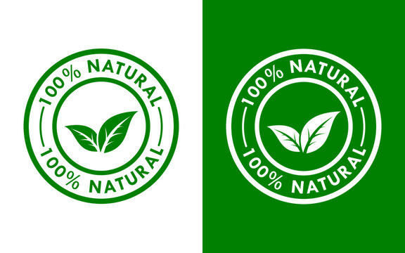 100 percent Natural logo template illustration vector icon SVG