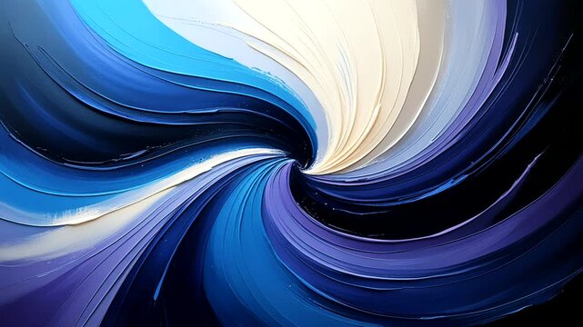A stunning abstract composition using the impasto technique, featuring thick, textured paint strokes that form dynamic swirls.