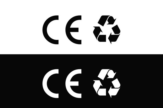 CE Mark, Recycling Symbol vector SVG