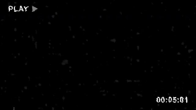 Classic old VHS defect screen with analog static, horizontal lines, and vertical glitches creating a retro overlay effect