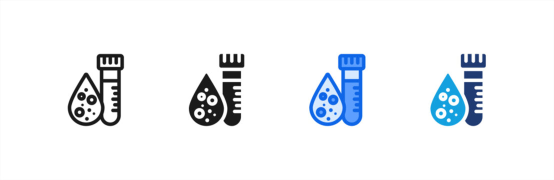 Cholesterol Test Medical Analysis icon multiple style collection. Vector illustration.