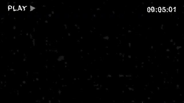 Classic old VHS defect overlay with analog static noise and glitch effects for vintage retro video projects and nostalgic film look
