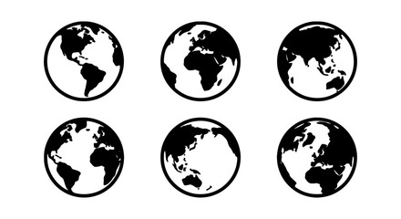 Global Earth Icons Set, World Map Illustrations, Planet Globe Graphics, International Business Concepts © ImageScape