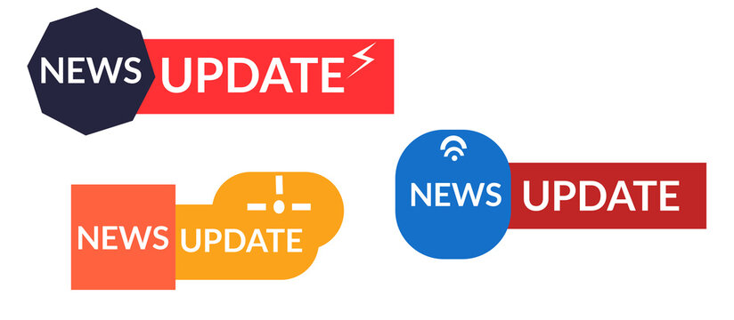 New Update Alert Notification Banner Set for Modern UI Design, Creative New Update Loading Screen Template Collection
