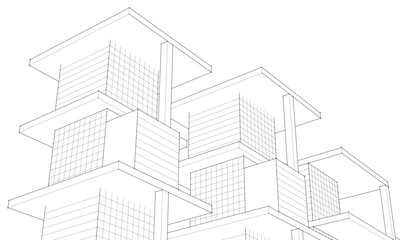 Fototapeta premium abstract modular architecture 3d illustration