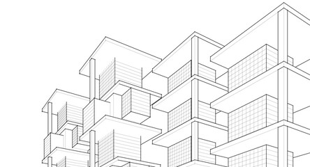 Fototapeta premium abstract modular architecture 3d illustration