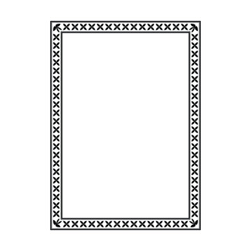 Minimal Greek decorative frame featuring repeating cross motifs and elegant geometric styling for branding and invitation layouts.