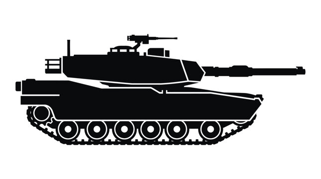 Tank silhouette on a white background silhouette