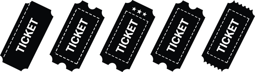 Fototapeta premium Set of vintage ticket icons with different styles and conditions Vector