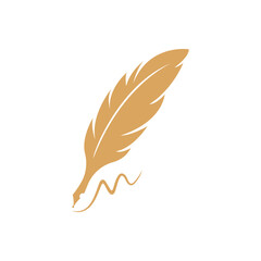 Feather quill design icon and logo illustration © Jeffricandra30