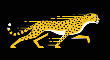 Yellow cheetah running fast motion. © Ahmad