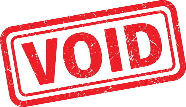 VOID red rubber stamp text