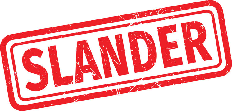 SLANDER red rubber stamp text