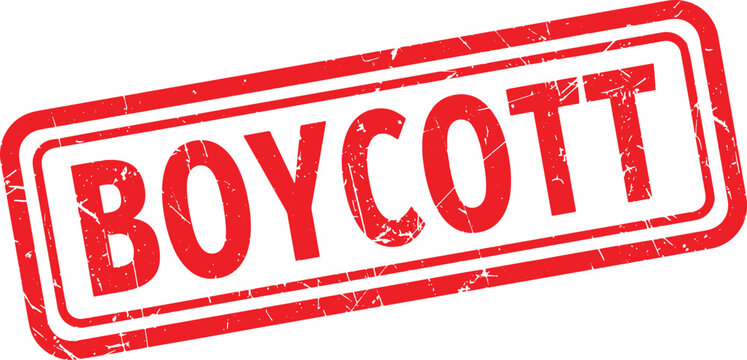 BOYCOTT red rubber stamp text