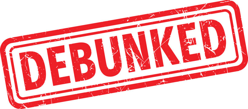 DEBUNKED red rubber stamp text