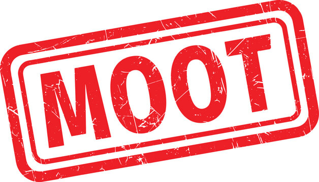 MOOT red rubber stamp text