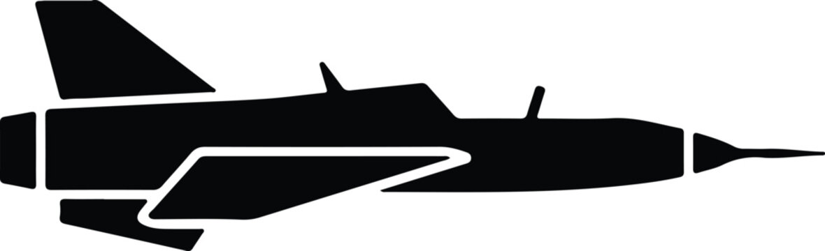 Silhouette design of a modern fighter jet airplane vector