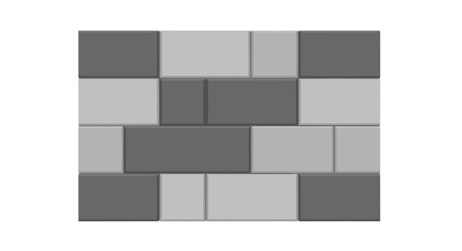 Stone pavement block seamless texture pattern with different gray shades for outdoor garden pathway.