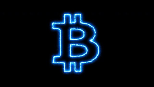 Bitcoin Symbol on Black Background