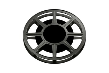 Obraz premium Vintage Movie Film Reel Isolated Object Symbolizing Classic Cinema Entertainment Production White Background