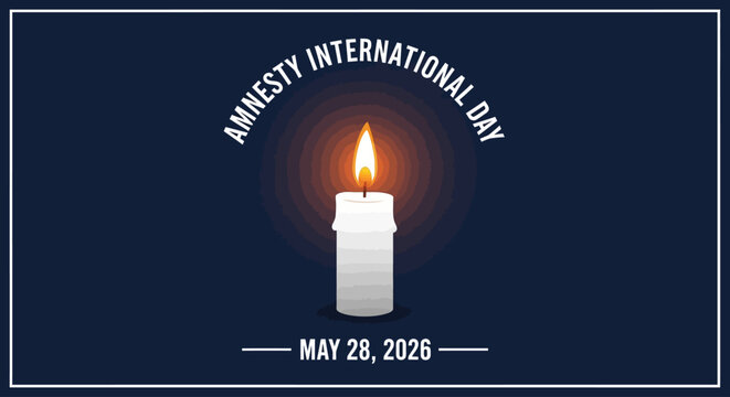 amnesty international day candle flame awareness campaign flat design vector illustration
