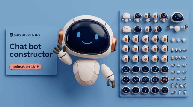 Modular 3D Chatbot Character Constructor Kit for AI Assistant and Robot Animation Design