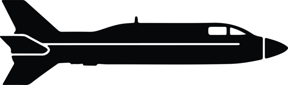 Silhouette design of a sleek supersonic jet aircraft vector