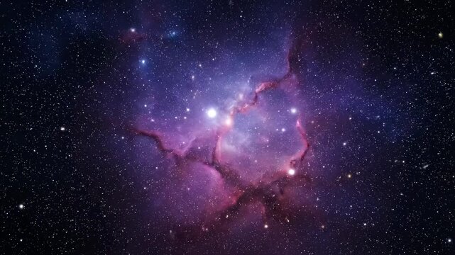 Deep space image with cosmic dust, stars, and colorful nebula