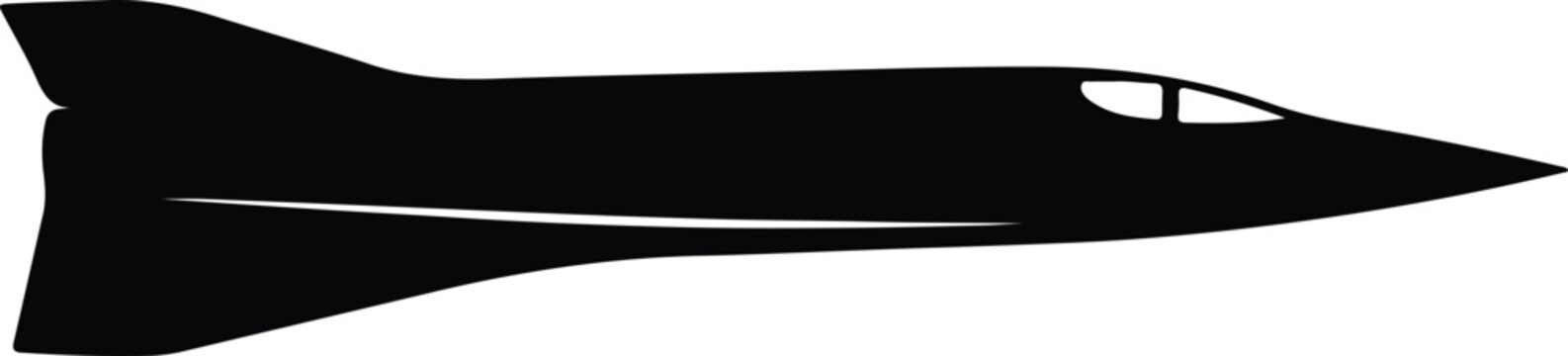 Silhouette design of a modern supersonic jet fighter aircraft vector